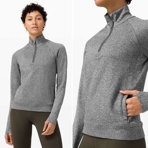 NEW Lululemon Engineered Warmth Half Zip Pullover, Graphite Grey, size 6